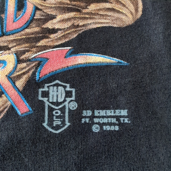 Vintage 1988 Harley Davidson 3D Emblem T Shirt XL 80s Panhead Fever Oklahoma - Picture 4 of 10